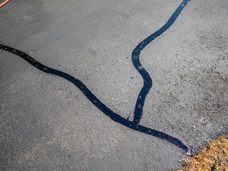 Professional crack sealing application