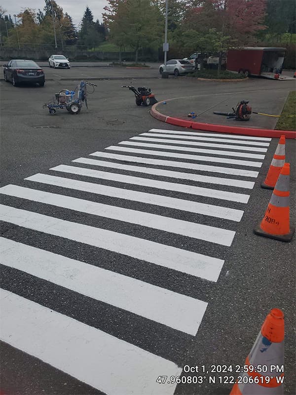 Professional parking lot striping